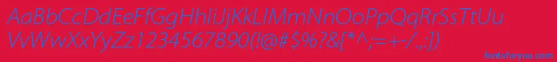 MyriadproLightsemiextit Font – Blue Fonts on Red Background