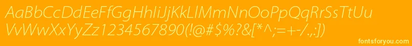 MyriadproLightsemiextit Font – Yellow Fonts on Orange Background