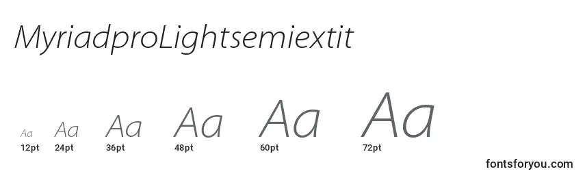 MyriadproLightsemiextit Font Sizes