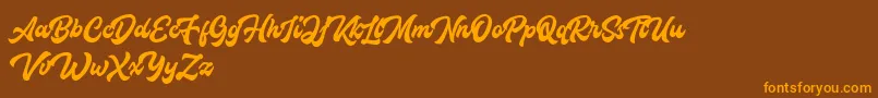 Houstanderdemo Font – Orange Fonts on Brown Background
