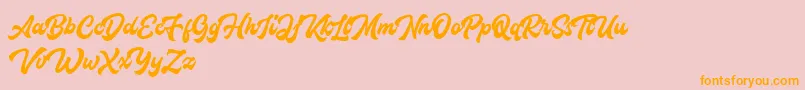 Houstanderdemo-Schriftart – Orangefarbene Schriften auf rosa Hintergrund