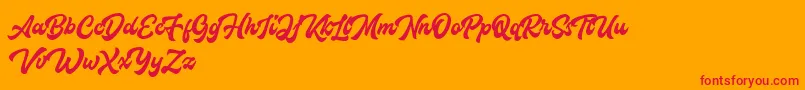 Houstanderdemo Font – Red Fonts on Orange Background