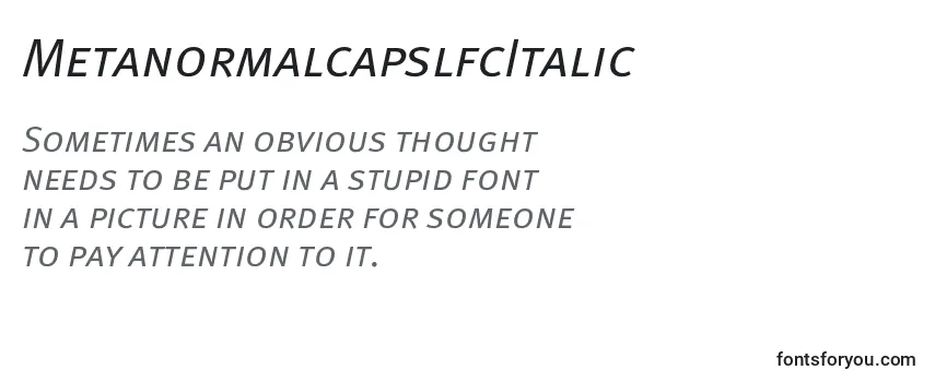 MetanormalcapslfcItalic Font