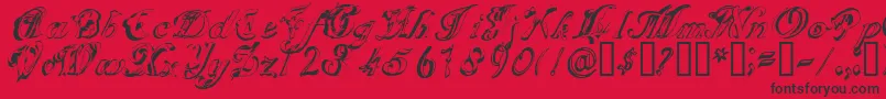 Scrig Font – Black Fonts on Red Background