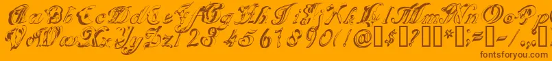 Scrig Font – Brown Fonts on Orange Background