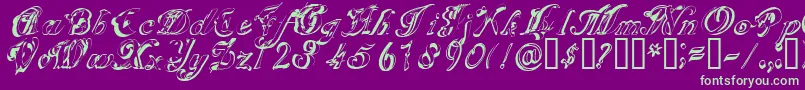 Scrig Font – Green Fonts on Purple Background