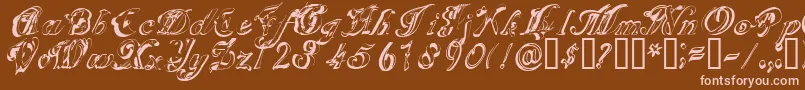 Scrig Font – Pink Fonts on Brown Background