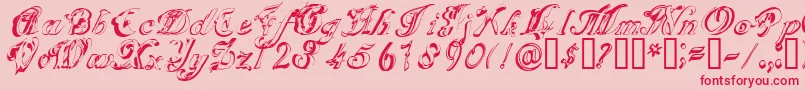 Scrig Font – Red Fonts on Pink Background