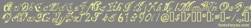 Scrig Font – Yellow Fonts on Gray Background