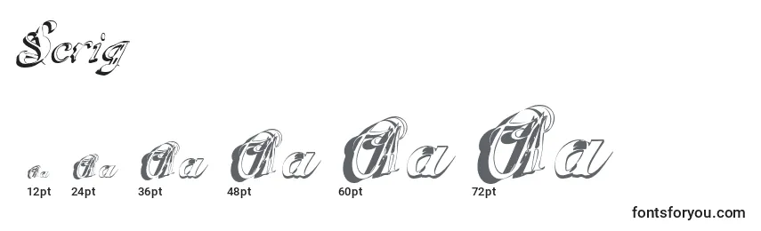 Размеры шрифта Scrig