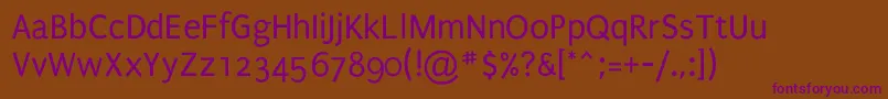 PuritanRegular Font – Purple Fonts on Brown Background