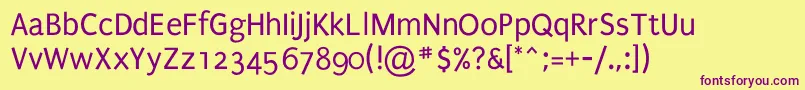 PuritanRegular Font – Purple Fonts on Yellow Background