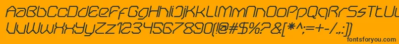 Czcionka OricneoItalic – czarne czcionki na pomarańczowym tle