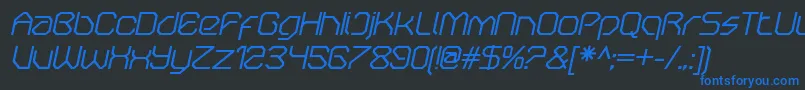 OricneoItalic Font – Blue Fonts on Black Background