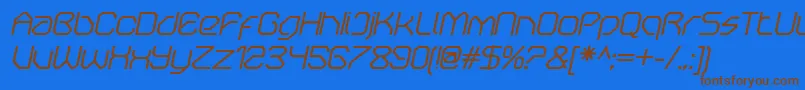OricneoItalic Font – Brown Fonts on Blue Background