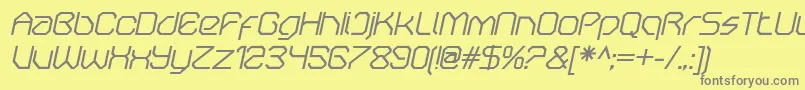 OricneoItalic Font – Gray Fonts on Yellow Background