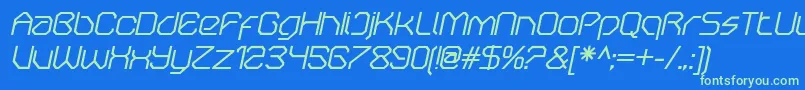 OricneoItalic Font – Green Fonts on Blue Background
