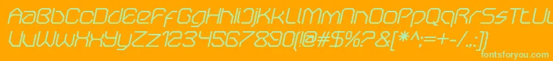 OricneoItalic Font – Green Fonts on Orange Background