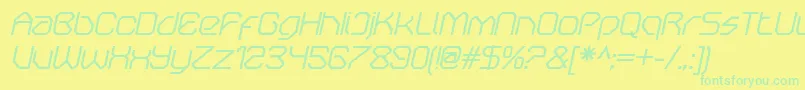 OricneoItalic Font – Green Fonts on Yellow Background