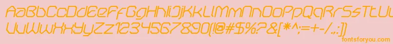 OricneoItalic-Schriftart – Orangefarbene Schriften auf rosa Hintergrund