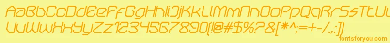 OricneoItalic Font – Orange Fonts on Yellow Background