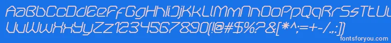 OricneoItalic Font – Pink Fonts on Blue Background