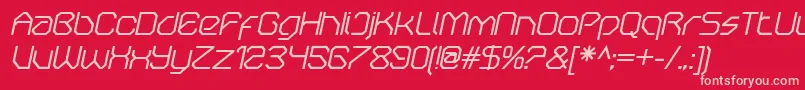 フォントOricneoItalic – 赤い背景にピンクのフォント