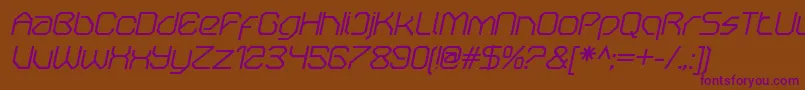 OricneoItalic Font – Purple Fonts on Brown Background
