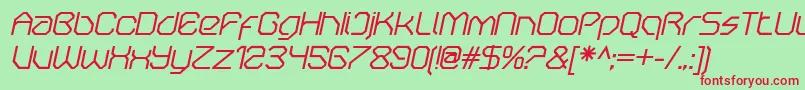 OricneoItalic Font – Red Fonts on Green Background