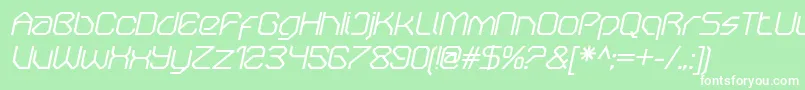 OricneoItalic Font – White Fonts on Green Background