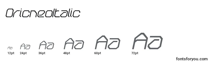OricneoItalic Font Sizes