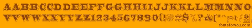 Bro4dDemo-Schriftart – Braune Schriften auf orangefarbenem Hintergrund