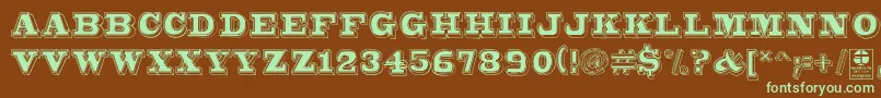 Bro4dDemo Font – Green Fonts on Brown Background