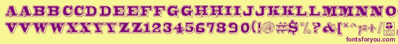 Bro4dDemo Font – Purple Fonts on Yellow Background