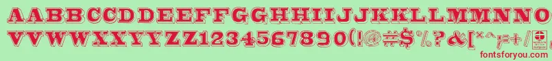 Bro4dDemo Font – Red Fonts on Green Background