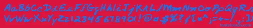 Lehn260 Font – Blue Fonts on Red Background