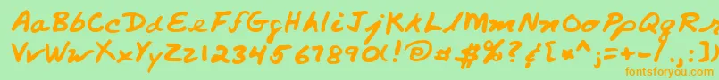 Lehn260 Font – Orange Fonts on Green Background