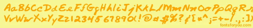 Lehn260 Font – Orange Fonts on Yellow Background