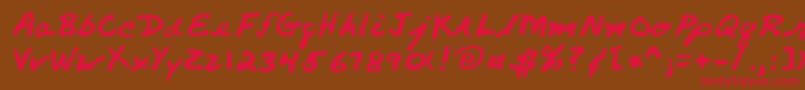 Lehn260 Font – Red Fonts on Brown Background