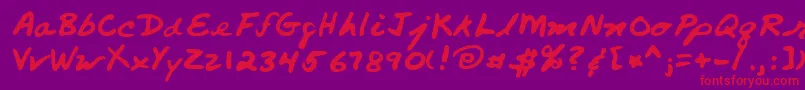 Fonte Lehn260 – fontes vermelhas em um fundo violeta