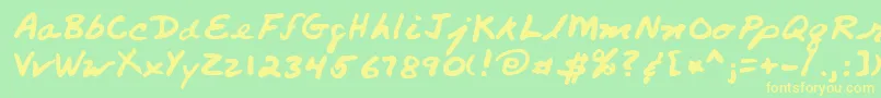 Lehn260 Font – Yellow Fonts on Green Background