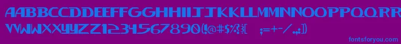 Fonte DevilrayRegular – fontes azuis em um fundo violeta