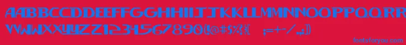 DevilrayRegular Font – Blue Fonts on Red Background