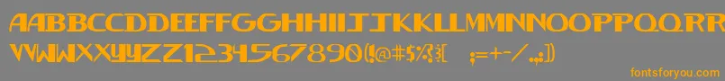 フォントDevilrayRegular – オレンジの文字は灰色の背景にあります。