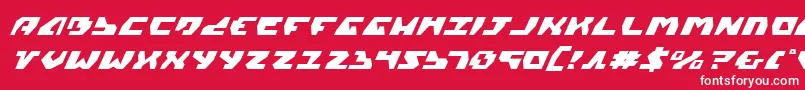 GyrfalconItalic-fontti – valkoiset fontit punaisella taustalla