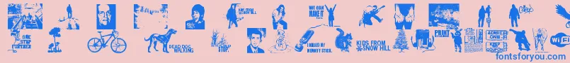 Czcionka KidsFromSnowHill – niebieskie czcionki na różowym tle
