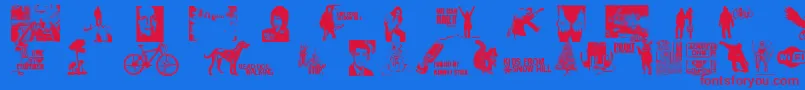 KidsFromSnowHill Font – Red Fonts on Blue Background