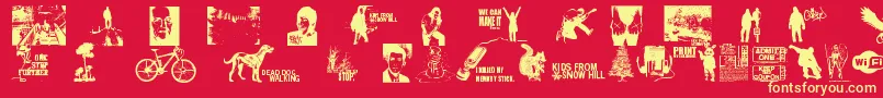KidsFromSnowHill Font – Yellow Fonts on Red Background