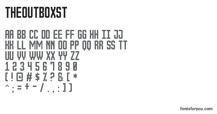 Шрифт TheOutboxSt – алфавит, цифры, специальные символы