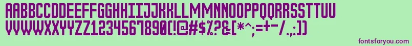 TheOutboxSt Font – Purple Fonts on Green Background